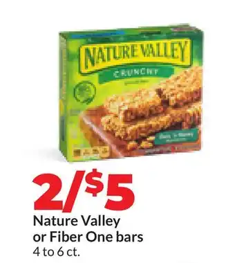 Hy-Vee Nature Valley or Fiber One bars offer