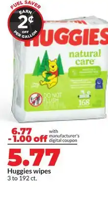 Hy-Vee Huggies wipes offer