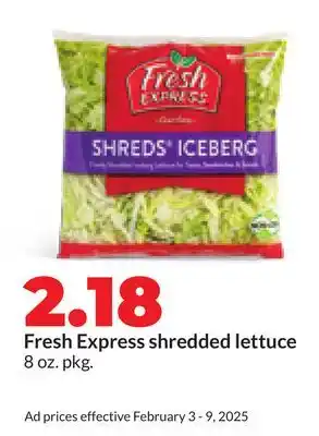 Hy-Vee Fresh Express shredded lettuce offer