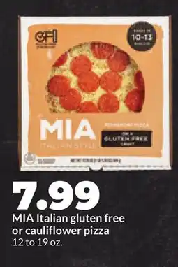 Hy-Vee MIA Italian gluten free or cauliflower pizza offer