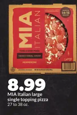 Hy-Vee MIA Italian large single topping pizza offer