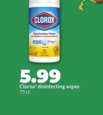 Hy-Vee Clorox disinfecting wipes offer