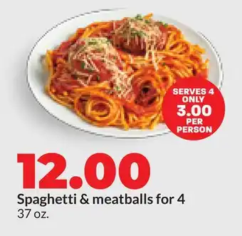 Hy-Vee Spaghetti & meatballs for 4 offer