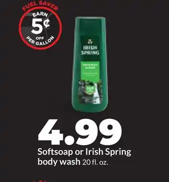 Hy-Vee Softsoap or Irish Spring body wash offer