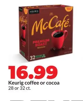 Hy-Vee Keurig coffee or cocoa offer