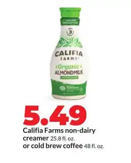 Hy-Vee Califia Farms non-dairy creamer 25.8 fl. oz. or cold brew coffee 48 fl. oz offer