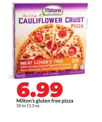 Hy-Vee Milton's gluten free pizza offer