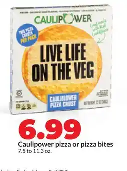 Hy-Vee Caulipower pizza or pizza bites offer