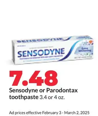 Hy-Vee Sensodyne or Parodontax toothpaste offer