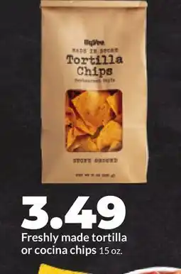 Hy-Vee Freshly made tortilla or cocina chips offer