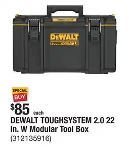 The Home Depot DEWALT TOUGHSYSTEM 2.0 22 in. W Modular Tool Box offer