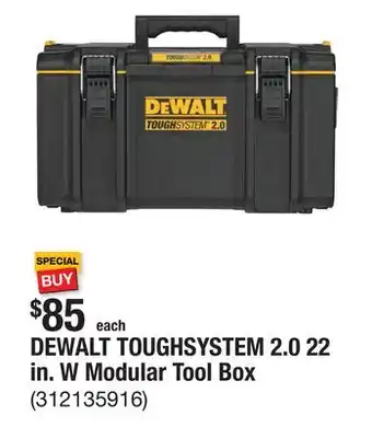 The Home Depot DEWALT TOUGHSYSTEM 2.0 22 in. W Modular Tool Box offer