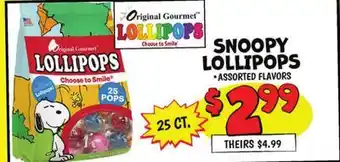 Ollie's SNOOPY LOLLIPOPS offer