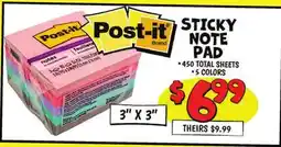 Ollie's Post it STICKY NOTE PAD offer