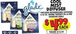 Ollie's Glade COOL MIST DIFFUSER offer