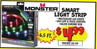 Ollie's MONSTER SMART LIGHT STRIP offer