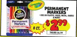 Ollie's Crayola PERMANENT MARKERS offer