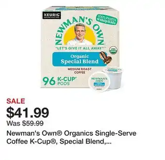 Office Depot Newman's Own Organics Single-Serve Coffee K-Cup , Special Blend, Carton Of 96, 4 x 24 Per Box offer