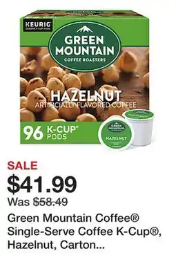 Office Depot Green Mountain Coffee Single-Serve Coffee K-Cup , Hazelnut, Carton Of 96, 4 x 24 Per Box offer