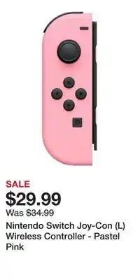 Game Stop Nintendo Switch Joy-Con (L) Wireless Controller - Pastel Pink offer