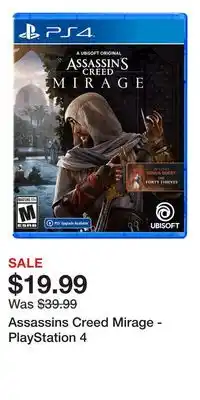 Game Stop Assassins Creed Mirage - PlayStation 4 offer