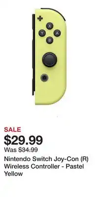 Game Stop Nintendo Switch Joy-Con (R) Wireless Controller - Pastel Yellow offer