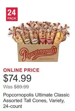 Costco Popcornopolis Ultimate Classic Assorted Tall Cones, Variety, 24-count offer