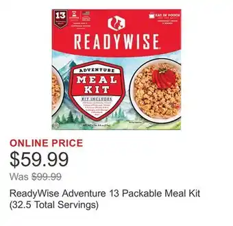 Costco ReadyWise Adventure 13 Packable Meal Kit (32.5 Total Servings) offer