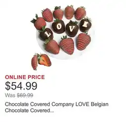 Costco Chocolate Covered Company LOVE Belgian Chocolate Covered Strawberries, 12 count offer