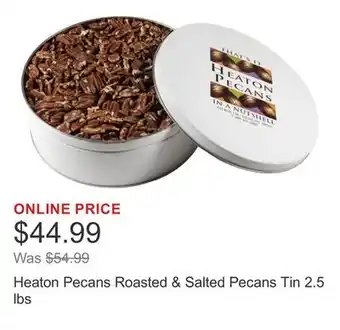 Costco Heaton Pecans Roasted & Salted Pecans Tin 2.5 lbs offer