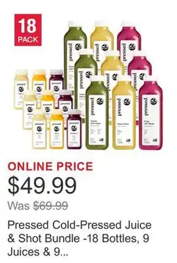 Costco Pressed Cold-Pressed Juice & Shot Bundle -18 Bottles, 9 Juices & 9 Shots offer