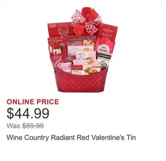 Costco Wine Country Radiant Red Valentine's Tin offer