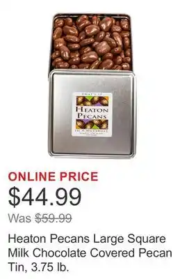 Costco Heaton Pecans Large Square Milk Chocolate Covered Pecan Tin, 3.75 lb offer