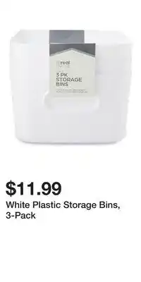 Big Lots White Plastic Storage Bins, 3-Pack offer