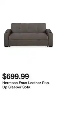 Big Lots Hermosa Faux Leather Pop-Up Sleeper Sofa offer