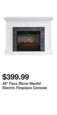 Big Lots 48 Faux Stone Mantel Electric Fireplace Console offer