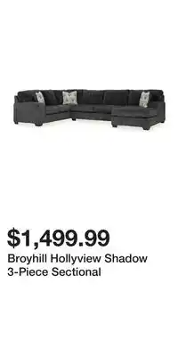 Big Lots Broyhill Hollyview Shadow 3-Piece Sectional offer