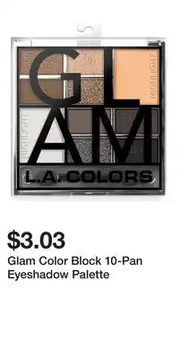 Big Lots Glam Color Block 10-Pan Eyeshadow Palette offer