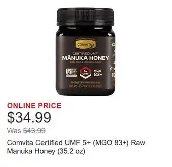 Costco Comvita Certified UMF 5+ (MGO 83+) Raw Manuka Honey (35.2 oz) offer