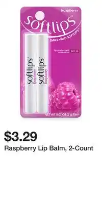 Big Lots Raspberry Lip Balm, 2-Count offer