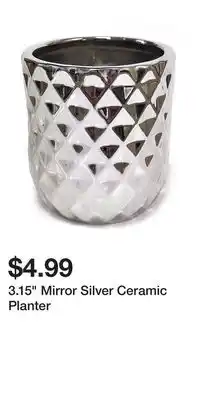 Big Lots 3.15 Mirror Silver Ceramic Planter offer