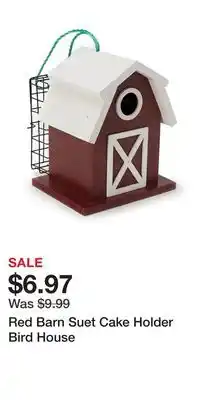 Big Lots Red Barn Suet Cake Holder Bird House offer