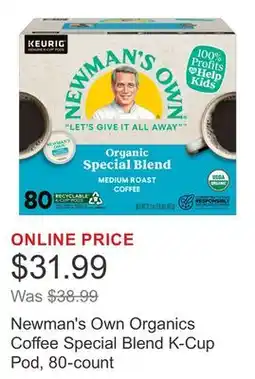 Costco Newman's Own Organics Coffee Special Blend K-Cup Pod, 80-count offer