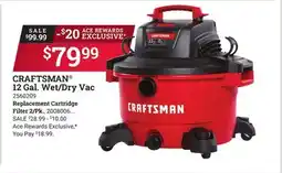 Ace Hardware CRAFTSMAN 12 Gal. Wet/Dry Vac offer