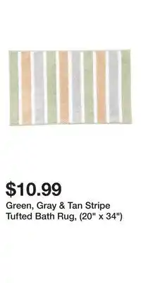 Big Lots Green, Gray & Tan Stripe Tufted Bath Rug, (20 x 34) offer