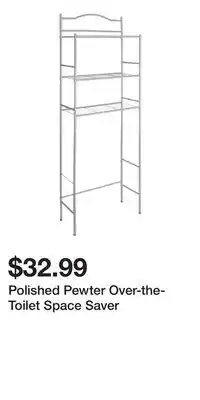 Big Lots Polished Pewter Over-the-Toilet Space Saver offer