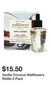 Bath & Body Works Vanilla Coconut Wallflowers Refills 2-Pack offer