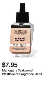 Bath & Body Works Mahogany Teakwood Wallflowers Fragrance Refill offer