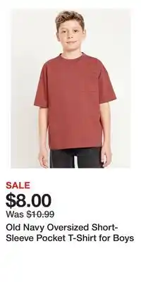 Old Navy Old Navy Oversized Short-Sleeve Pocket T-Shirt for Boys offer