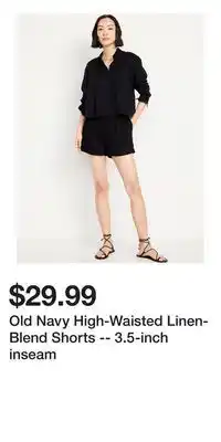 Old Navy Old Navy High-Waisted Linen-Blend Shorts -- 3.5-inch inseam offer